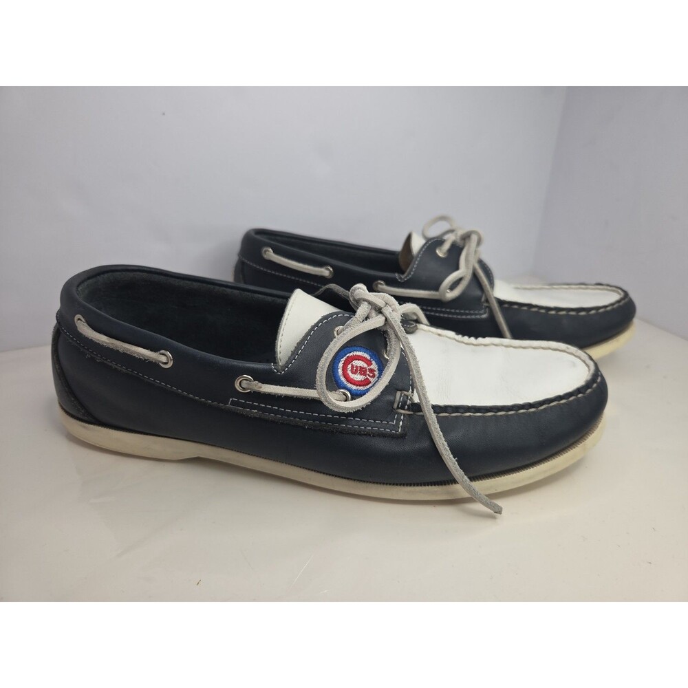 Rare Allen Edmonds Chicago Cubs Baseball Deck Shoes Men Sz 10.5 Leather Loafers